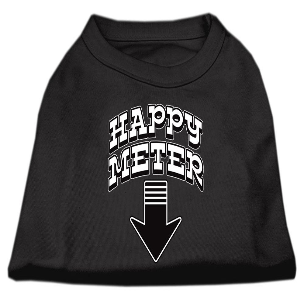 Happy Meter Design Print Doged Dog Shirt Black XL (16)