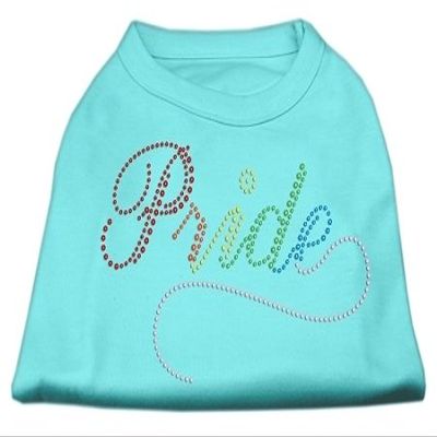 Mirage Pet Products Rainbow Pride Rhinestone Shirts Aqua XL (16)
