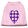 Argyle Heart Purple Design Print Dog Shirt Light Pink XXL (18) view 1