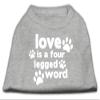 Love is a Four Leg Word Design Print Dog Shirt Grey XXL (18) view 1