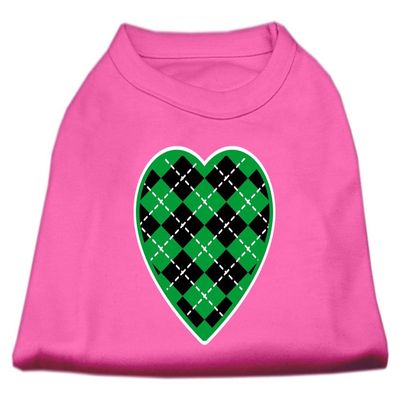 Argyle Heart Green Design Print Dog Shirt Bright Pink XXXL (20)