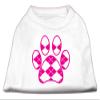 Argyle Paw Pink Design Print Dog Shirt White XXXL (20) view 1