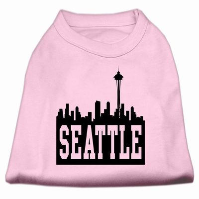 Seattle Skyline Design Print Dog Shirt Light Pink Lg (14)
