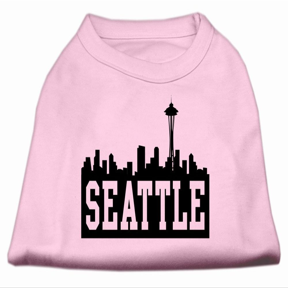 Seattle Skyline Design Print Dog Shirt Light Pink Lg (14)