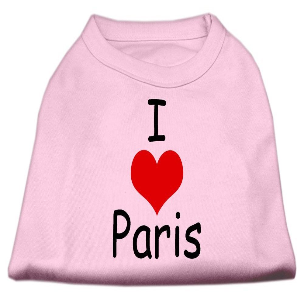 I Love Paris Design Print Dog Shirt Pink XL (16)