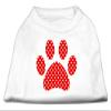 Red Swiss Dot Paw Design Print Dog Shirt White XS (8) view 1