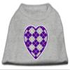 Argyle Heart Purple Design Print Dog Shirt Grey Med (12) view 1