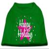 Dog Clothing Outlet Scribble Happy Holidays Screenprint Shirt Emerald Green XL (16) view 1