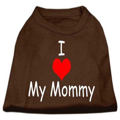 I Love My Mommy Design Print Dog Shirt Brown XS (8)