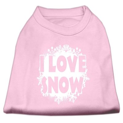 I Love Snow Screenprint Shirt Light Pink M (12)