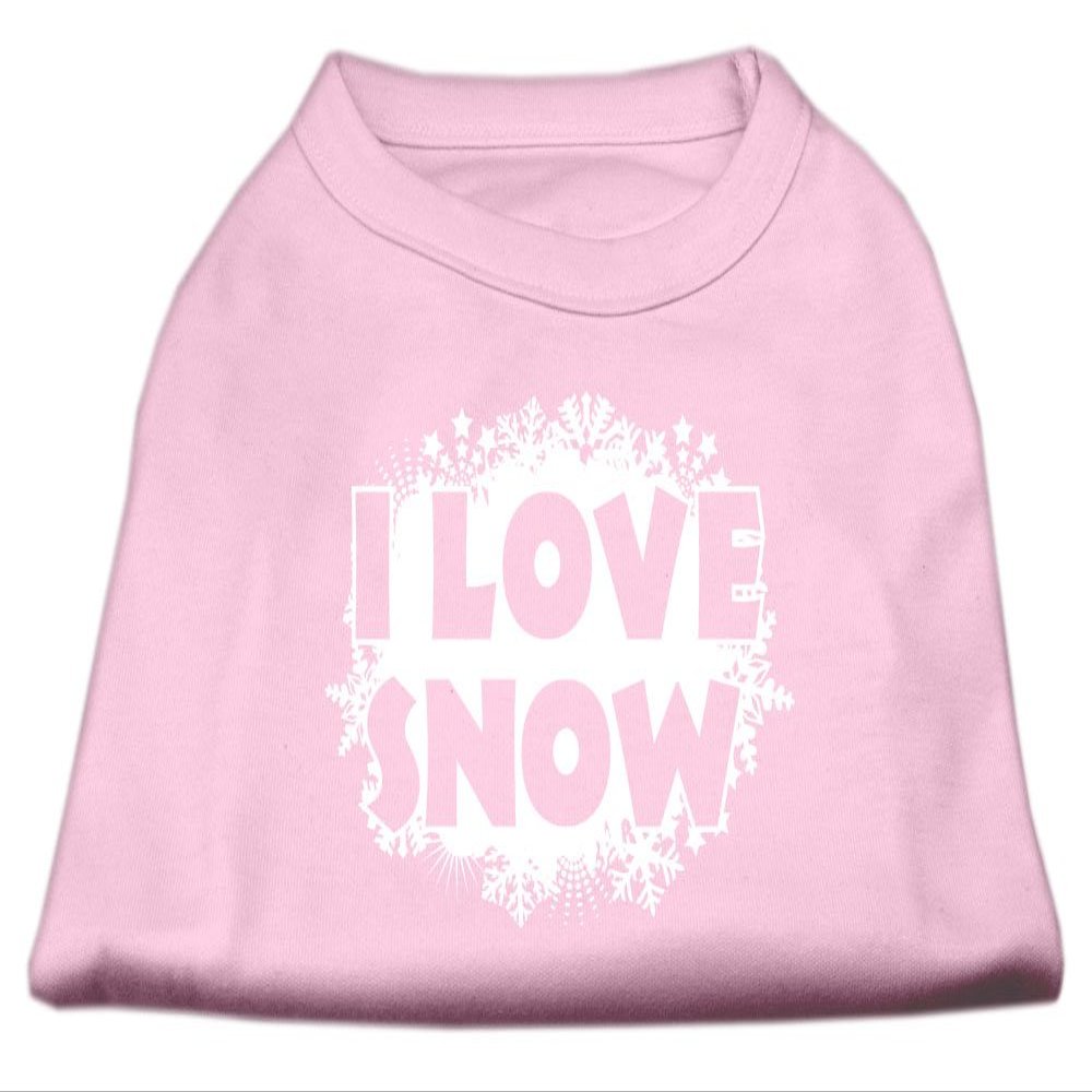I Love Snow Screenprint Shirt Light Pink M (12)