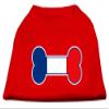 Bone Shaped France Flag Design Print Dog Shirt Red XL (16) view 1