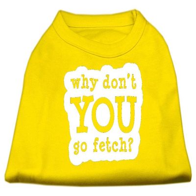 You Go Fetch Design Print Dog Shirt Yellow XXXL (20)