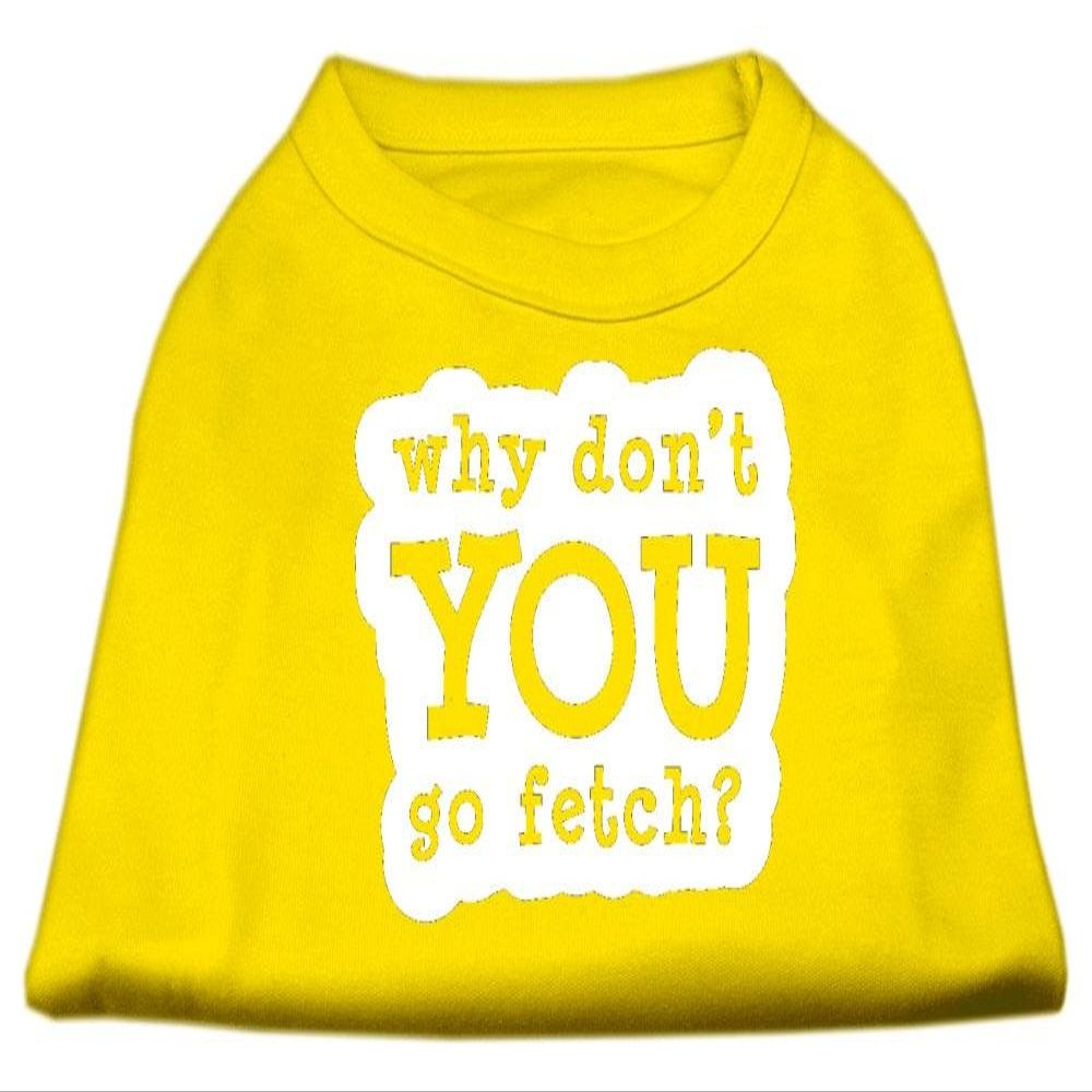 You Go Fetch Design Print Dog Shirt Yellow XXXL (20)