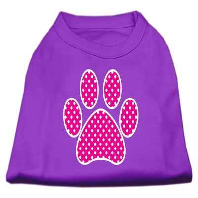 Mirage Pet Products Pink Swiss Dot Paw Screen Print Shirt Purple XL (16)