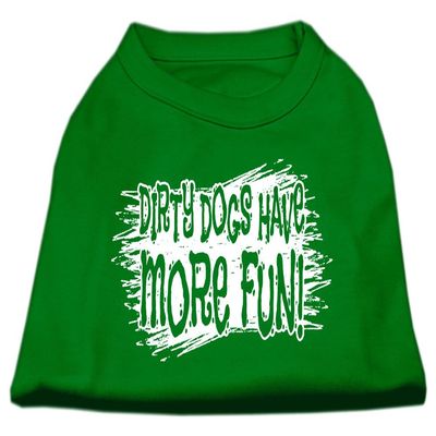 Dirty Dogs Design Print Dog Shirt Emerald Green Lg (14)