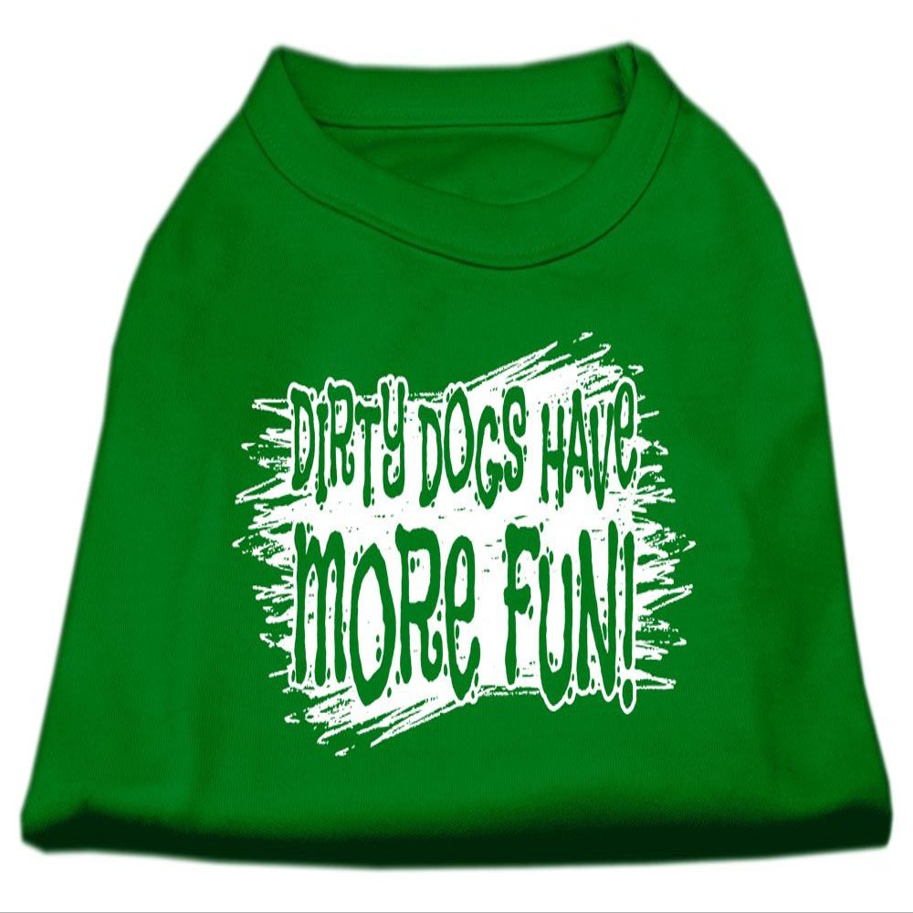 Dirty Dogs Design Print Dog Shirt Emerald Green Lg (14)