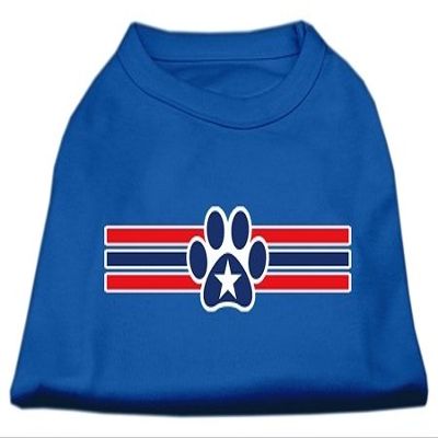 Patriotic Star Paw Design Print Dog Shirt Blue XS (8)
