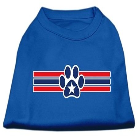 Patriotic Star Paw Design Print Dog Shirt Blue XS (8)