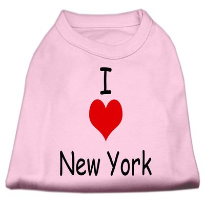 I Love New York Design Print Dog Shirt Pink XL (16)