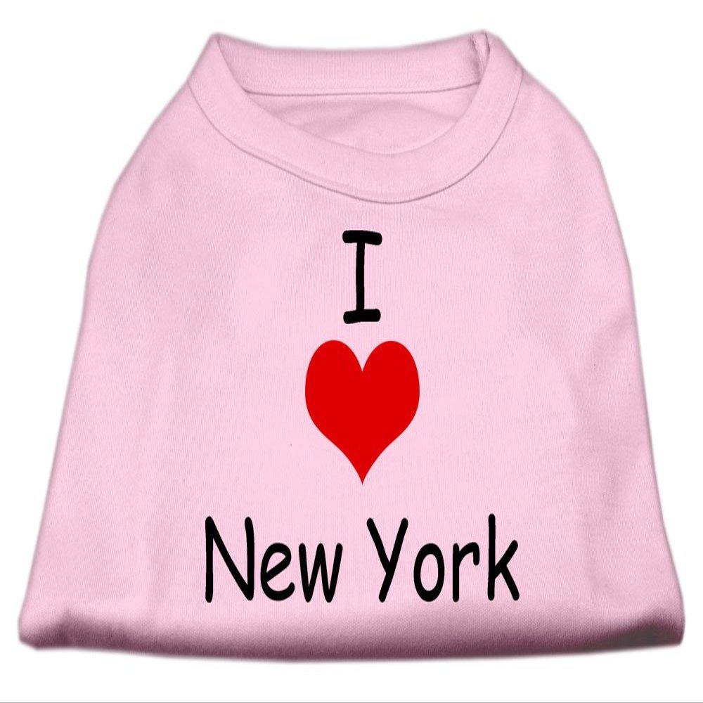 I Love New York Design Print Dog Shirt Pink XL (16)