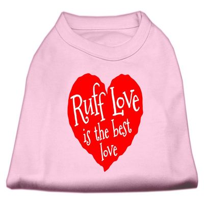 Ruff Love Design Print Dog Shirt Light Pink Lg (14)