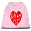 Ruff Love Design Print Dog Shirt Light Pink Lg (14) view 1