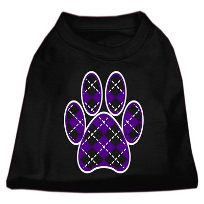 Argyle Paw Purple Design Print Dog Shirt Black XS (8)