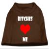 Bitches Love Me Design Print Dog Shirt Brown XXXL (20) view 1