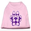 Argyle Paw Purple Design Print Dog Shirt Light Pink XS (8) view 1