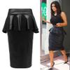 Crazy Girls Womens Kim Kardashian Ruffle Side Ruched Wetlook Ladies Midi Skirt view 2