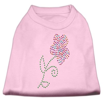 Multi-Colored Flower Rhinestone Dog Shirt Light Pink M (12)