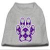 Argyle Paw Purple Design Print Dog Shirt Grey XL (16) view 1
