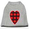 Argyle Heart Red Design Print Dog Shirt Grey Sm (10) view 1