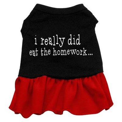 I really did eat the Homework Design Print Dog Dresses Black with Red XS (8)