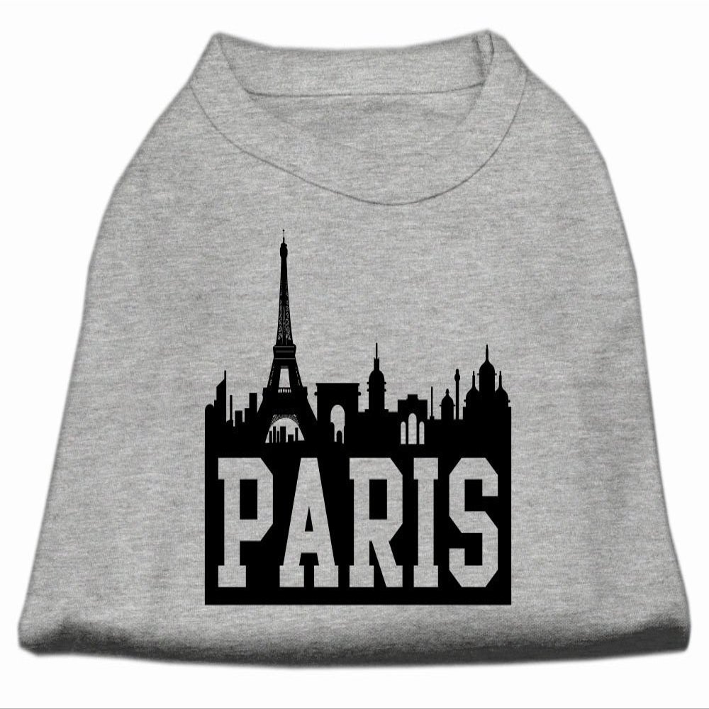 Paris Skyline Design Print Dog Shirt Grey XXXL (20)