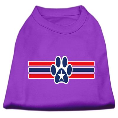 Patriotic Star Paw Design Print Dog Shirt Purple S (10)