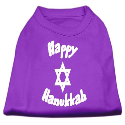 Happy Hanukkah Design Print Dog Shirt Purple XL (16)