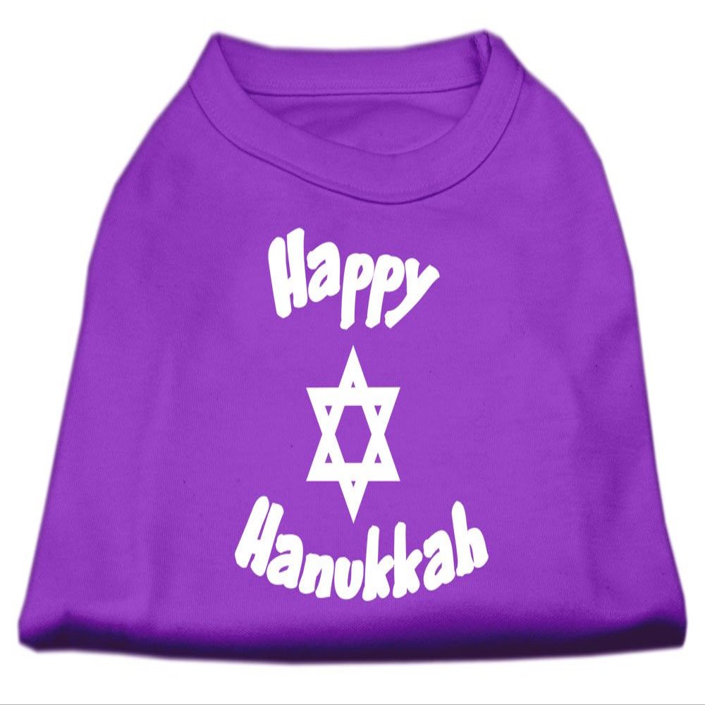 Happy Hanukkah Design Print Dog Shirt Purple XL (16)