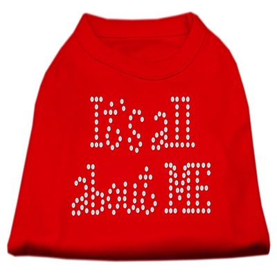 Mirage - It's All About Me Rhinestone Shirts Red Xs (8) "Product Category: Dog Shirts/Rhinestone Shirts - It's All About Me Rhinestone Shirts"