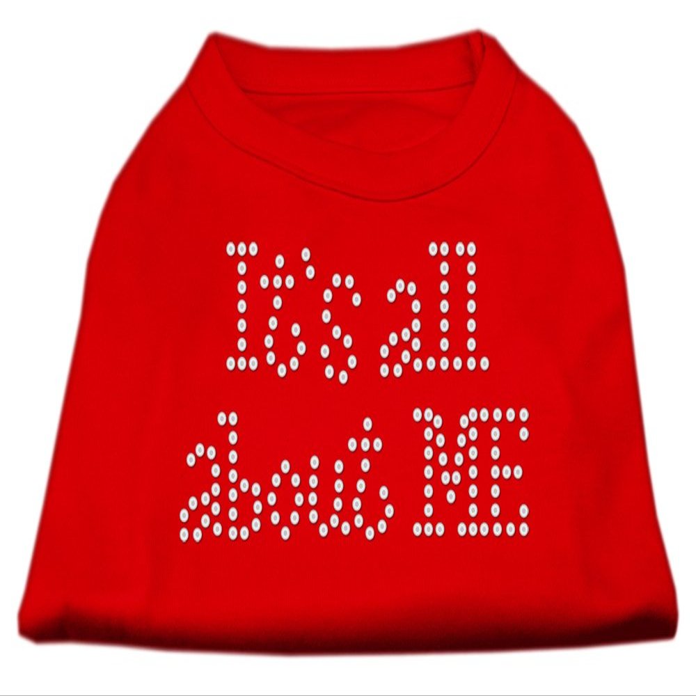 Mirage - It's All About Me Rhinestone Shirts Red Xs (8) "Product Category: Dog Shirts/Rhinestone Shirts - It's All About Me Rhinestone Shirts"