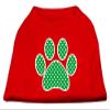 Green Swiss Dot Paw Design Print Dog Shirt Red XS (8) view 1