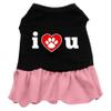 I Heart You Design Print Dog Dresses Black with Pink XXL (18) view 1