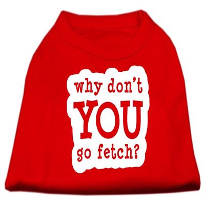 You Go Fetch Design Print Dog Shirt Red XL (16)