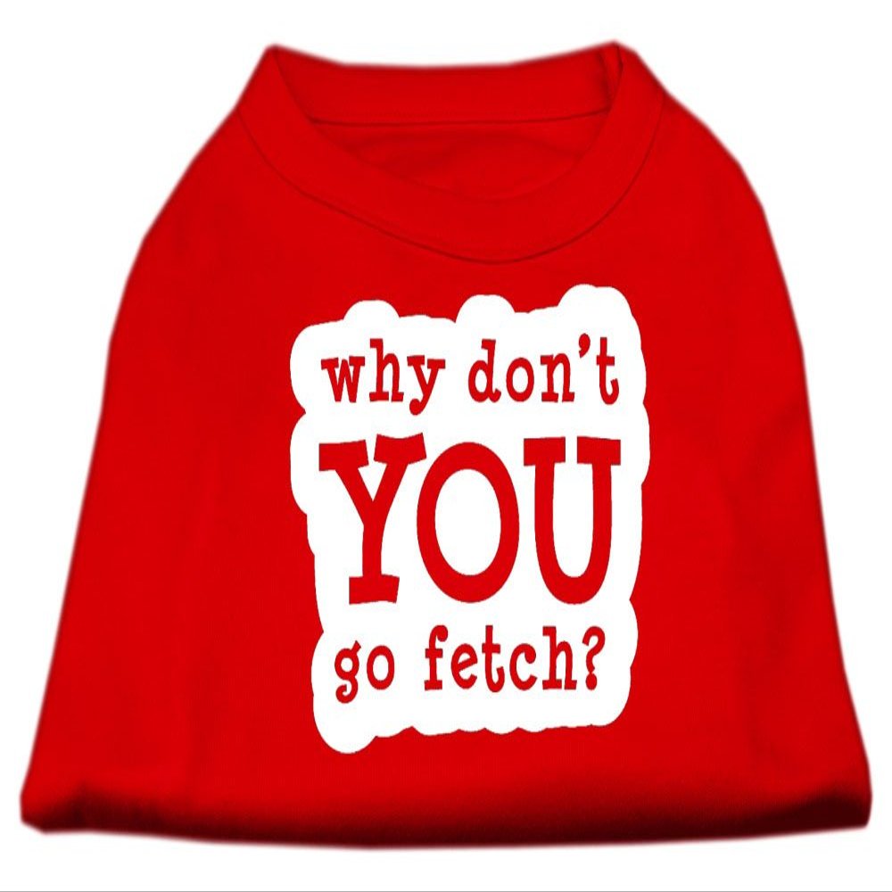 You Go Fetch Design Print Dog Shirt Red XL (16)