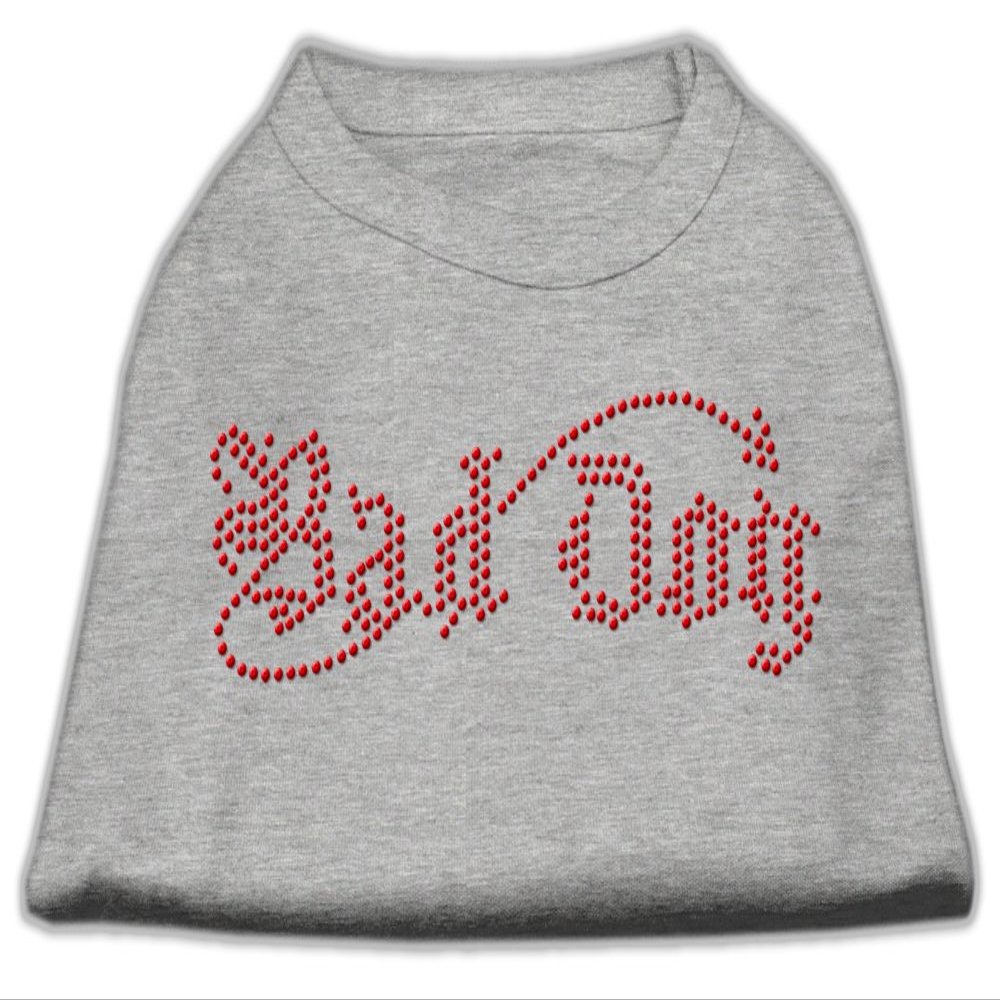 Bad Dog Rhinestone Dog Shirt Grey S (10)