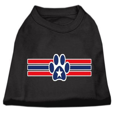 Patriotic Star Paw Design Print Dog Shirt Black XXXL(20)