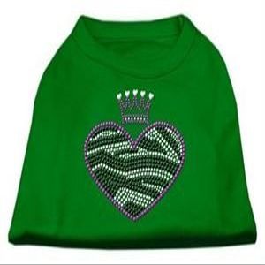 Mirage Pet Products Zebra Heart Rhinestone Dog Shirt Emerald Green XS (8)