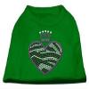 Mirage Pet Products Zebra Heart Rhinestone Dog Shirt Emerald Green XS (8) view 1