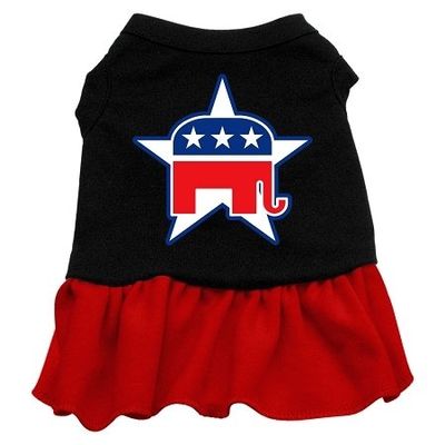 Republican Design Print Dog Dresses Black with Red XXL (18)
